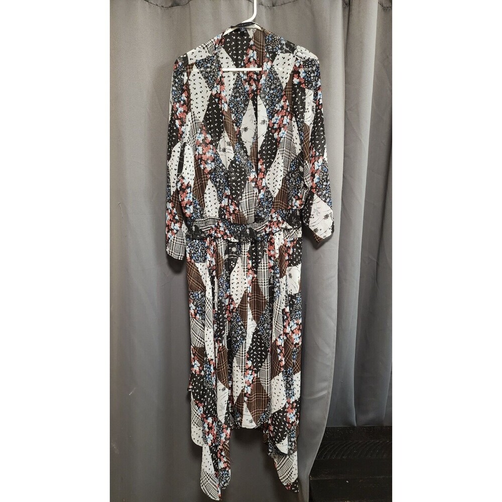 Tommy Hilfiger Plus Size Quilted-Print Handkerchief-Hem Dress Multicolor US 2X